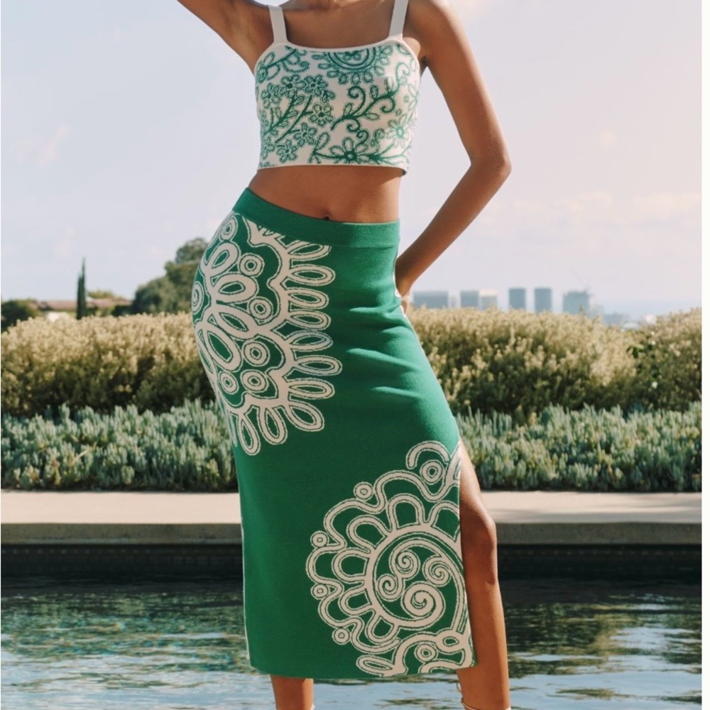 Celandine Fitted Knit Midi Skirt